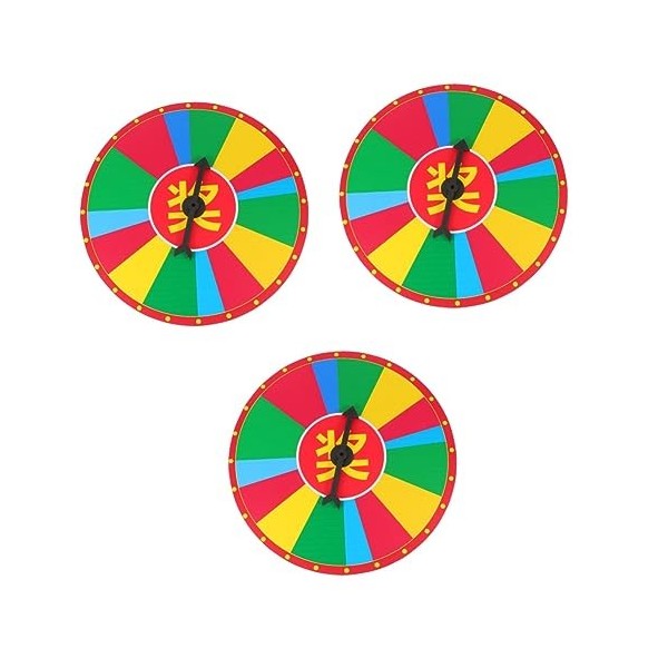 Totority Loterie 3 Pièces Petit Plateau Tournant Roues Robustes Jouets De Bureau Jouet pour Enfants Jeu De Filatures Roue Pri