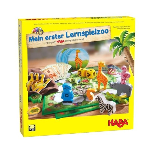 HABA 305173 My Very First Educational Play Zoo-10 Educational Games in 1- for Ages 3 Years and Up, English Instructions Made