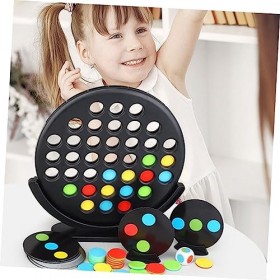 KOMBIUDA 1 Jeu Drapeau Coloré Jouets Stratégiques Jeu De Dames 3D Jouets Cérébraux Jouets pour Tout-Petits Jouets Casse-tête 