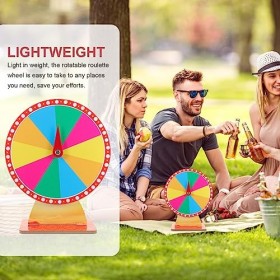 INOOMP Roue De Prix De Plateau Tournant 10 Emplacements De Jeu De Couleurs Plateau Tournant De Table Roue De Fortune Prix De 