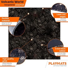 PLAYMATS- Adeptus Titanicus Bataille, Jeu, Tapis en Caoutchouc, A017-R-at, Volcanic World, 36" x 36" / 91,5 cm x 91,5 cm