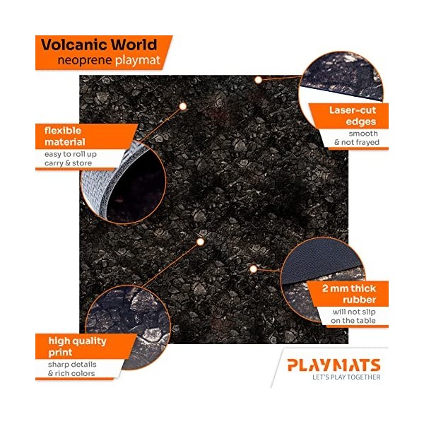 PLAYMATS- Adeptus Titanicus Bataille, Jeu, Tapis en Caoutchouc, A017-R-at, Volcanic World, 36" x 36" / 91,5 cm x 91,5 cm