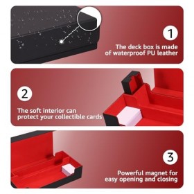 Boîte de cartes de deck Boîte de capacité La boîte de pont contient 550 cartes PU en cuir carte de jeu de terrasse avec plate