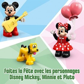 LEGO 10941 Duplo Disney Le Train d’Anniversaire de Mickey et Minnie Jouet pour Enfant de 2 Ans et Plus avec Train et Figurine
