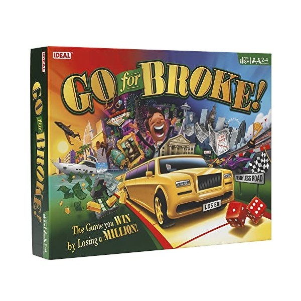 IDEAL, Go for Broke: The Game You Win by Losing a Million!, Classic Games, for 2-4 Players, Ages 8+