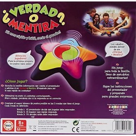 Educa - Vérité ou Mensonge, Jeu de Table Famille de 2 à 5 Joueurs avec Grande rapidité sur 1000 informations folles, pour Les