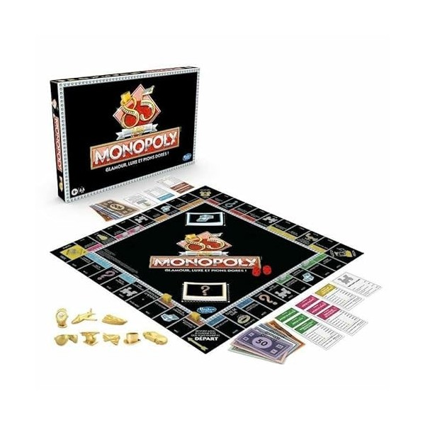 Jeu société pour Monopoly Luxe et pions dorés Collection 85eme Anniversaire - pions de Collection - Plateau Original - Nouvel