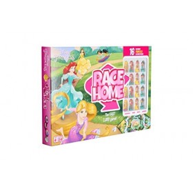 Disney Princess Jeu de société officiel Race Home, jouez avec 16 princesses dont Ariel, Cendrillon, Jasmine et Belle, pour ju