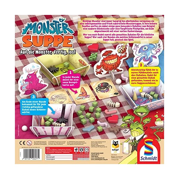 Schmidt Spiele- Monster Soupe Monstre, Jeu Familial pour Enfants et Adultes, 40627