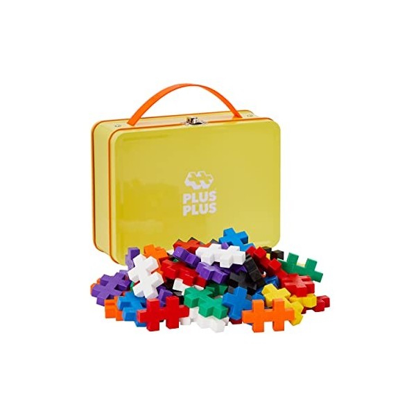 Plus PLUS-PP3274 - Valisette métal Contenant 70 pièces Couleurs Classiques-Jeu de construction-PP3274, PP3274, Basic Big, Dè