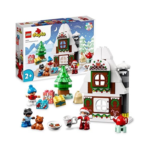 LEGO 10976 Duplo La Maison en Pain dÉpices du Père Noël, Jouet Maison, avec Briques, Figurine Père Noël, Cadeau Noël, Enfant