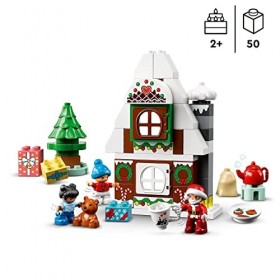LEGO 10976 Duplo La Maison en Pain dÉpices du Père Noël, Jouet Maison, avec Briques, Figurine Père Noël, Cadeau Noël, Enfant