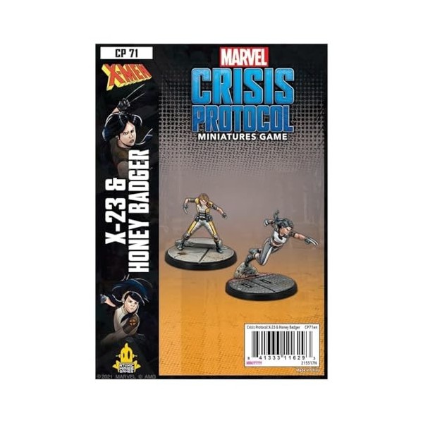 Atomic Mass Games | X-23 & Honey Badger : Protocole Marvel Crisis | Jeu de Miniatures | À partir de 14 Ans | 2 Joueurs | Temp