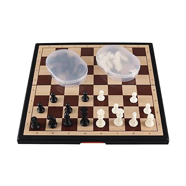 QIAOLI Échecs Portable Plastique Set déchecs de Voyage magnétique International avec des chessons pliants Deux boîtes de Ran