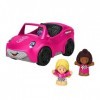 Fisher-Price Coffret Little People Cabriolet de Barbie avec 1 véhicule sonore à pousser et 2 figurines, Jouet Enfant, Dès 18 