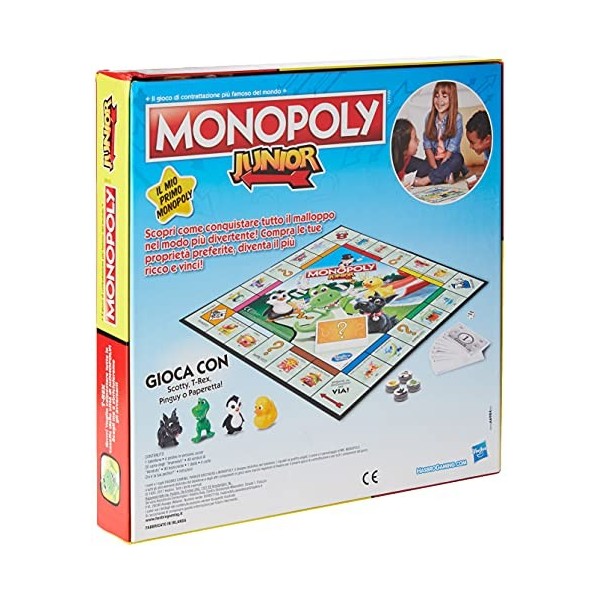 Hasbro Gaming Monopoly Junior Édition enfant - Version Italienne Exclusivité sur Amazon