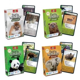 Bioviva - Défis Nature Les Continents - Lot de 4 Jeux Défis Nature Amérique, Europe, Asie, Afrique - Jeux de société ludique 