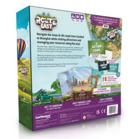 Route East | Adventure Strategy Board Game for Adults and Families | Race from Istanbul to Shanghai | 32 Stunning Attractions