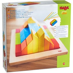 HABA 304854 3D Wooden Arranging Game Creative Stones, Multicoloured, for Ages 3 Years and Up Made in Germany 