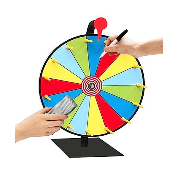 Newin Star Spin The Wheel 11.81 inch 10 Slots Spinning Wheel Game 5 Colors Reusable Prize Wheel of Fortune Spinner Wheel Dry 