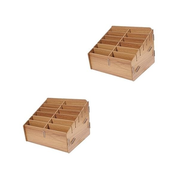 STOBOK 2 Pièces Boîte Boîte De Rangement De Cartes Plateaux en Bois Palettes en Bois Plateau De Service en Bois Tri Et Empila