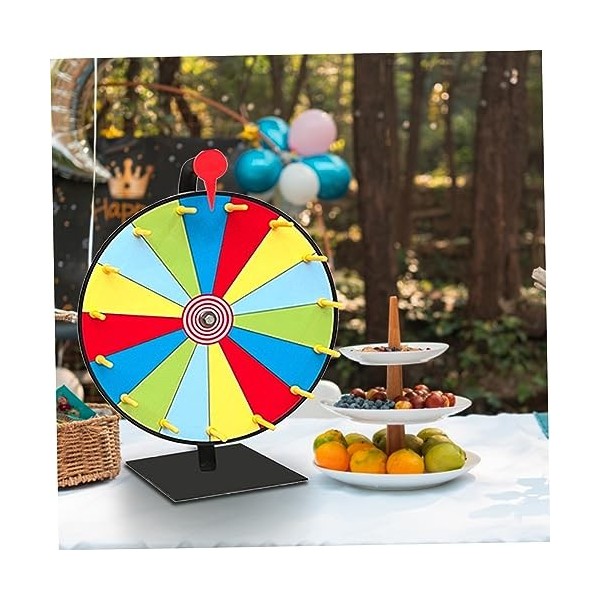 Roue de prix de couleur, 11,81 pouces 15 machines à sous Tablet Table Spinning Prize Wheel, réutilisable Prix Wheel of Fortun