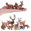 JOKFEICE Lot de 10 Figurines danimaux de la forêt en Plastique - Modèle daction - Projet Scientifique - Jouets éducatifs - 