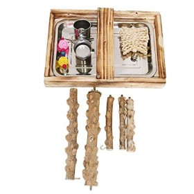 Generic Aire de Jeux pour Oiseaux Perroquet Parc pour Oiseaux Perroquet Jouet Portable pour Oiseaux, avec Plateau Amovible Su