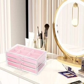 USHOBE 1 Jeu Boîte De Rangement De Bijoux Plateaux à Bijoux Empilables Organisateur De Collier Organisateur De Maquillage Cof