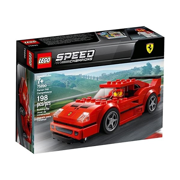 LEGO 75890 Speed Champions Ferrari F40 Competizione, Set de Construction, Véhicules Jouets pour Enfants, modèle de Pack dext