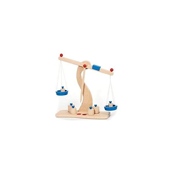 Goki - Jouet Balance en bois Plateaux en métal Jeu de la Marchande pour Enfant 3ans +