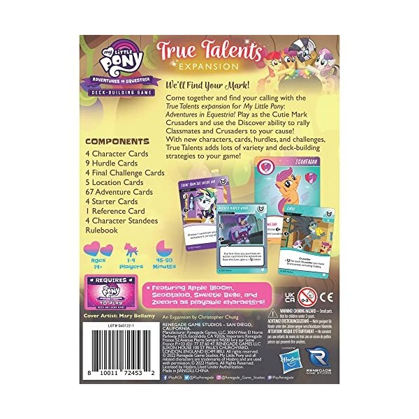 My Little Pony: Adventures in Equestria Deck Building Game True Talents Extension – Nouveaux personnages/cartes/défis et plus