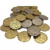 Lot de 50 Grandes pièces de Monnaie de Pirate en métal argenté et doré - Réplique des doubloons espagnols pour Jeux de sociét