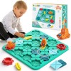 burgkidz Jeux de Société Enfants STEM Jouets, Grand Plateau 56 x 56 Puzzles Casse-Têtes Labyrinthe pour Multijoueurs et Famil