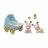 Sylvanian Families - 5432 - Les jumeaux lapin chocolat et poussette double