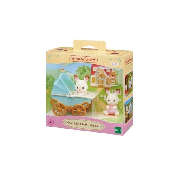 Sylvanian Families - 5432 - Les jumeaux lapin chocolat et poussette double