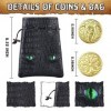 100 pièces de Monnaie Fantaisie en métal avec Pochette en Cuir PU, pièces de Monnaie du MDN en Or pour Jeu de société, Magasi