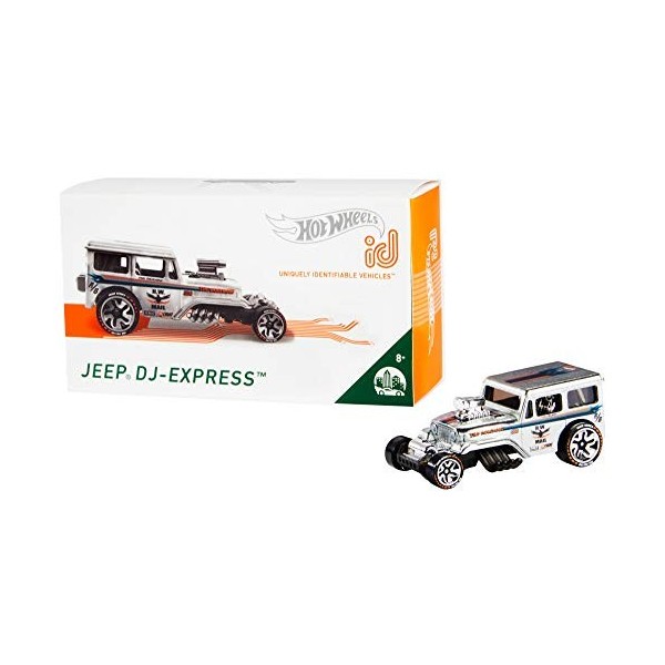 Hot Wheels id voiture DJ-Xpress avec puce NFC intégrée, identification unique, échelle 1/64, jouet pour enfant, 8 ans et plus