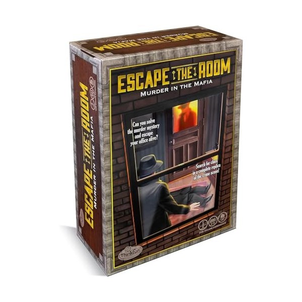 ThinkFun - Escape The Room : de Mafia, Jeu de Logique de Table pour Adultes, 13 Joueurs, Âge 14 Ans