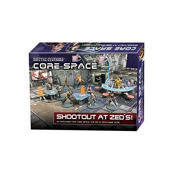 Battle Systems Core Space Shootout at Zeds Expansion Set - Miniatures - Jeu de société - Cartes événement - Terrain 3D modul