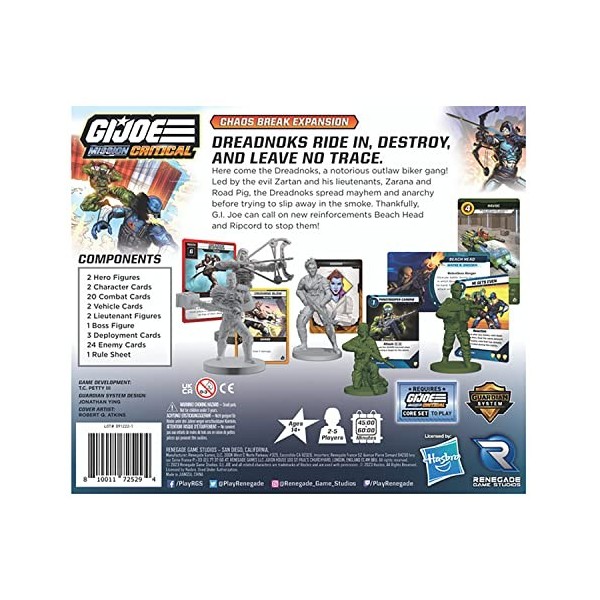 Renegade Game Studios G.I. Joe Mission Critical : Extension Chaos Break – Jeu de RPG, Gang de motards Dreadnoks, à partir de 