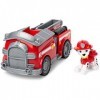 Paw Patrol Pat Patrouille Jouet – Camion de Pompiers Pat Patrouille avec Figurine Amovible Marcus Le Dalmatien de 15 cm et Éc