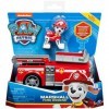 Paw Patrol Pat Patrouille Jouet – Camion de Pompiers Pat Patrouille avec Figurine Amovible Marcus Le Dalmatien de 15 cm et Éc