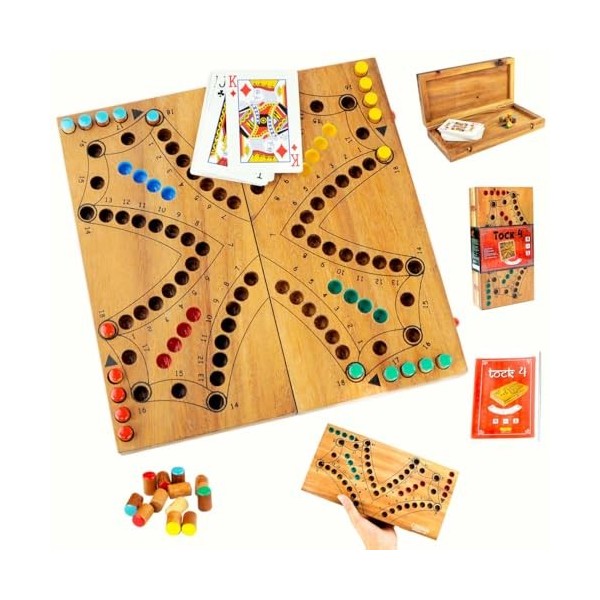 Logica Jeux Art. Tock 4 - Jeu de Société en Bois pour 2/4 Joueurs - Jeu pour Familles