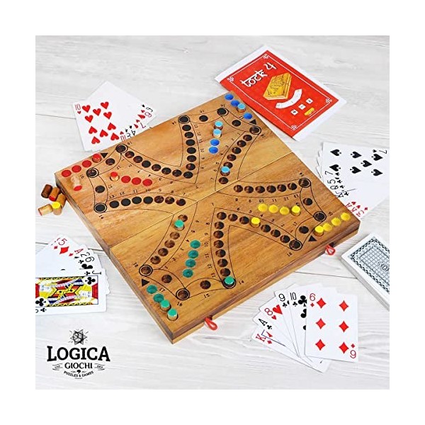 Logica Jeux Art. Tock 4 - Jeu de Société en Bois pour 2/4 Joueurs - Jeu pour Familles