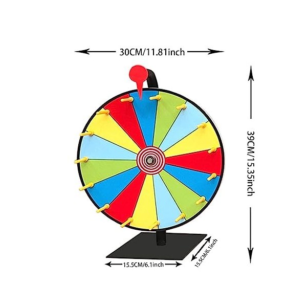 Spin The Wheel Roulette Roue 11,81pouces 10emplacements Spinning Wheel Game 5couleurs réutilisables Prix Wheel of Fortune Spi