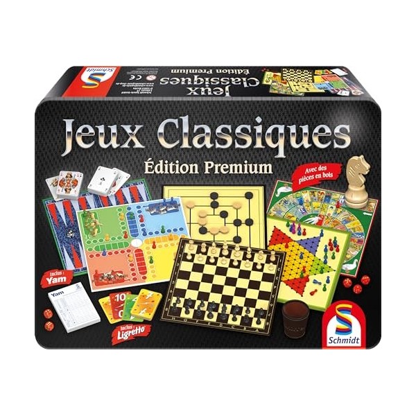 Schmidt Spiele 88263 Coffret Premium Boite Métal, Collection de Jeux