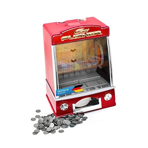 GOODS+GADGETS Pousseur de pièces de Monnaie Machine à sous Machine darcade Coin Pusher . avec Son et Effets Lumineux de Casi