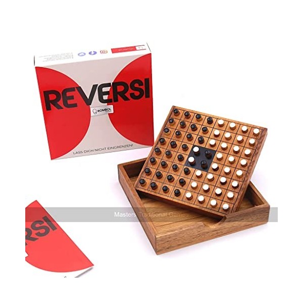 Rombol Wooden Reversi Game - White and Black Pieces