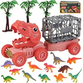 Dinosaure Jouet Camion Transporteur de Voiture Enfant 3 4 5 6 ans Jouet Enfant Garcon Fille avec 12 Mini Figurine Dinosaure e